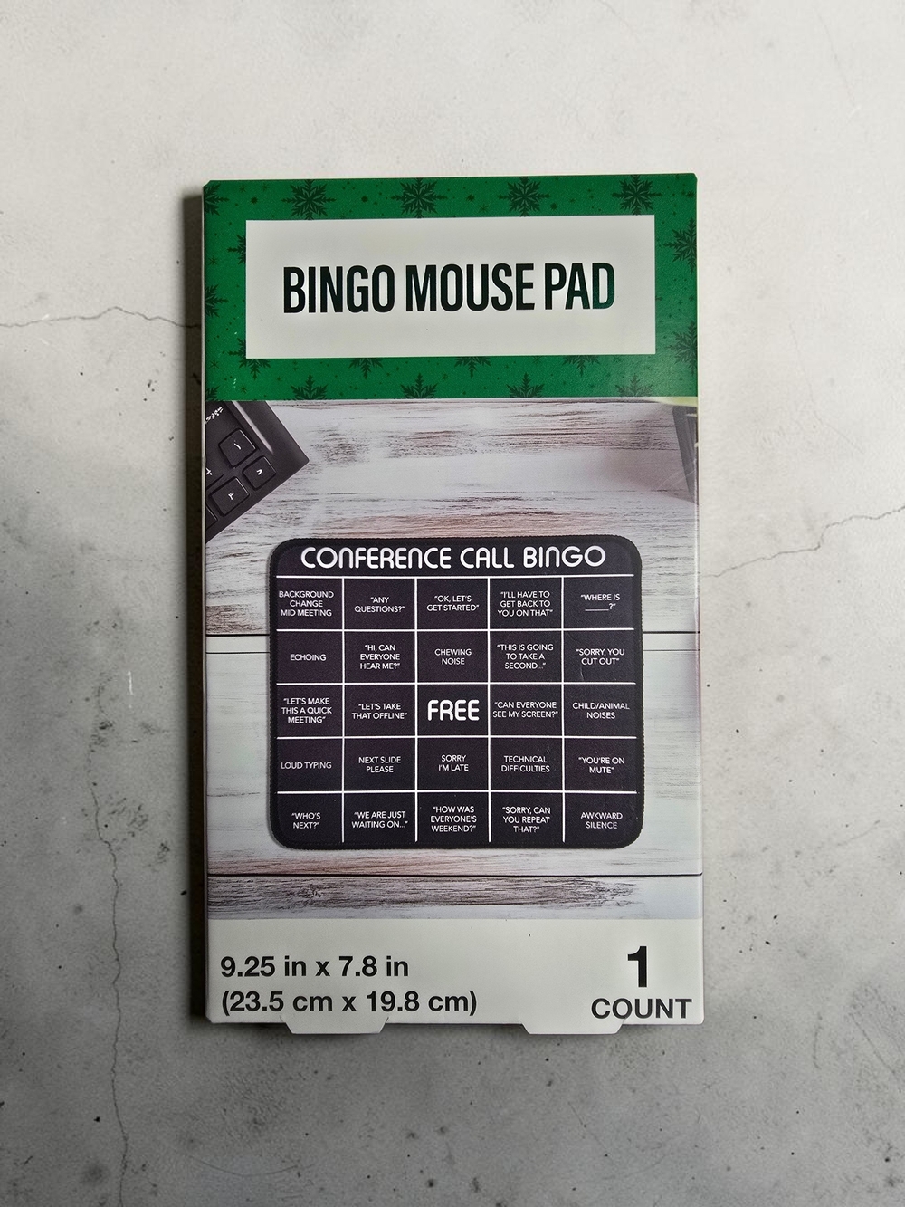Conference Call Bingo Mouse Pad | Funny Office Desk Accessory | New